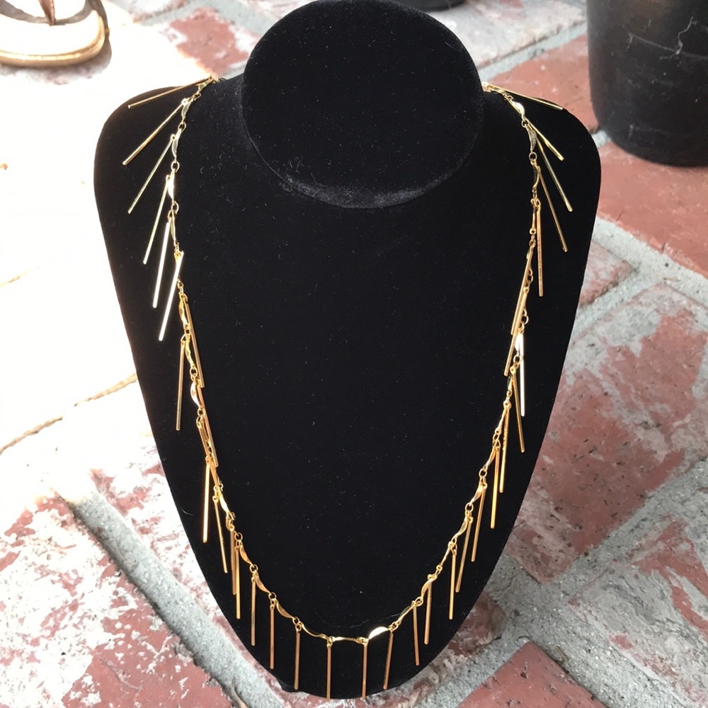 Gold Tone 24 inch Fringe Necklace